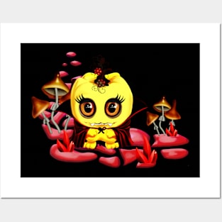 Cute little pumpkin alone in the night Posters and Art